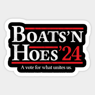 Boats and Hoes 2024 Election Funny Sticker